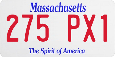 MA license plate 275PX1