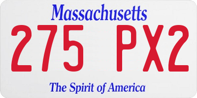 MA license plate 275PX2