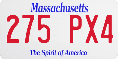MA license plate 275PX4