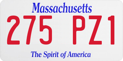 MA license plate 275PZ1
