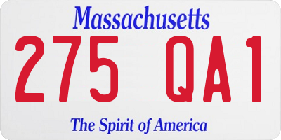 MA license plate 275QA1