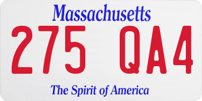 MA license plate 275QA4