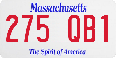 MA license plate 275QB1