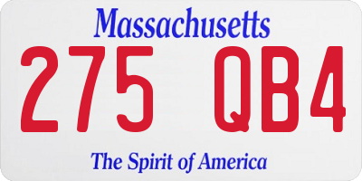 MA license plate 275QB4