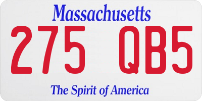 MA license plate 275QB5