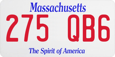 MA license plate 275QB6