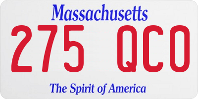 MA license plate 275QC0