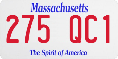 MA license plate 275QC1