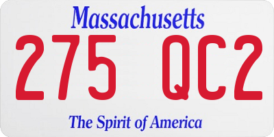 MA license plate 275QC2