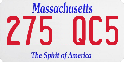 MA license plate 275QC5