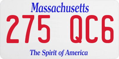 MA license plate 275QC6