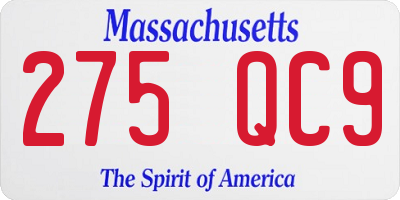 MA license plate 275QC9