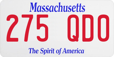 MA license plate 275QD0