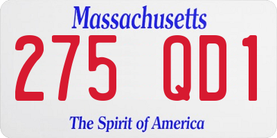MA license plate 275QD1