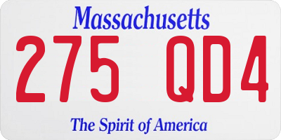 MA license plate 275QD4