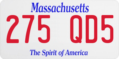 MA license plate 275QD5