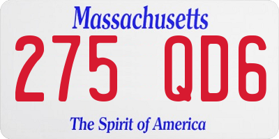 MA license plate 275QD6