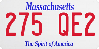 MA license plate 275QE2
