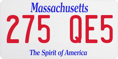 MA license plate 275QE5