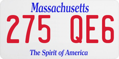 MA license plate 275QE6