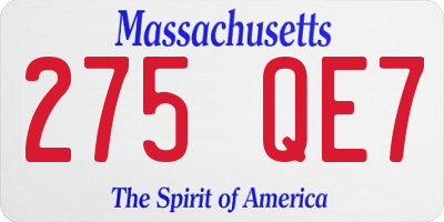 MA license plate 275QE7