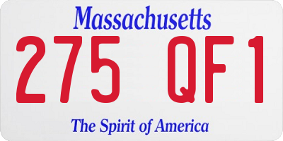 MA license plate 275QF1