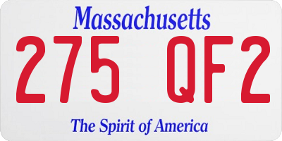 MA license plate 275QF2