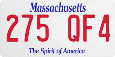 MA license plate 275QF4