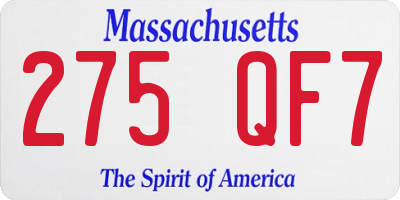 MA license plate 275QF7