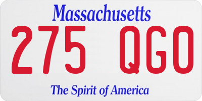 MA license plate 275QG0