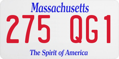 MA license plate 275QG1