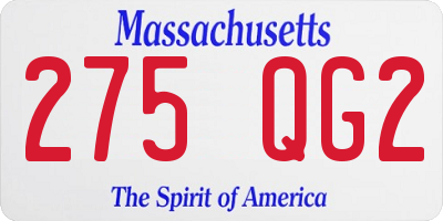 MA license plate 275QG2