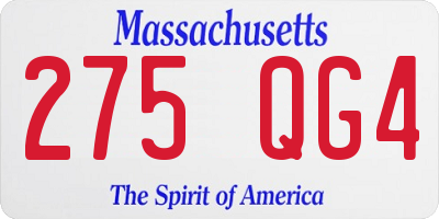 MA license plate 275QG4