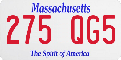MA license plate 275QG5