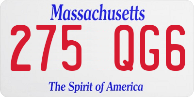 MA license plate 275QG6