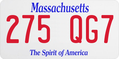 MA license plate 275QG7