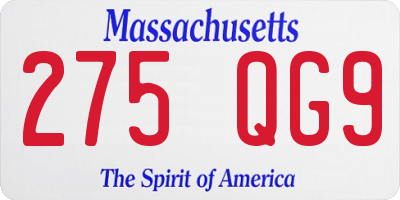 MA license plate 275QG9