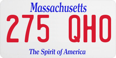 MA license plate 275QH0