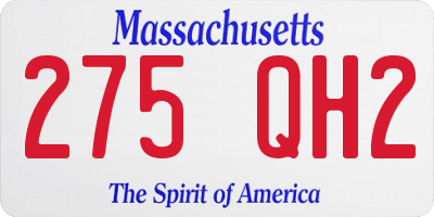 MA license plate 275QH2