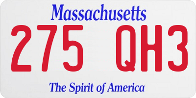 MA license plate 275QH3