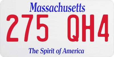 MA license plate 275QH4