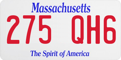MA license plate 275QH6