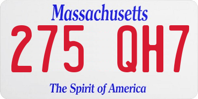 MA license plate 275QH7