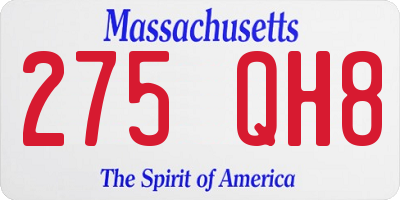 MA license plate 275QH8