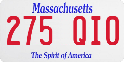 MA license plate 275QI0