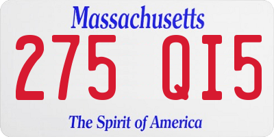 MA license plate 275QI5