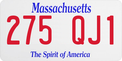 MA license plate 275QJ1