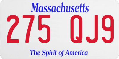 MA license plate 275QJ9