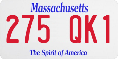 MA license plate 275QK1