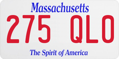 MA license plate 275QL0
